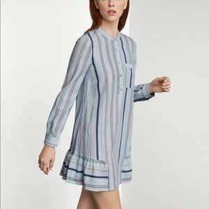 BCBG MaxAzria Lucile Striped Shirt Dress L